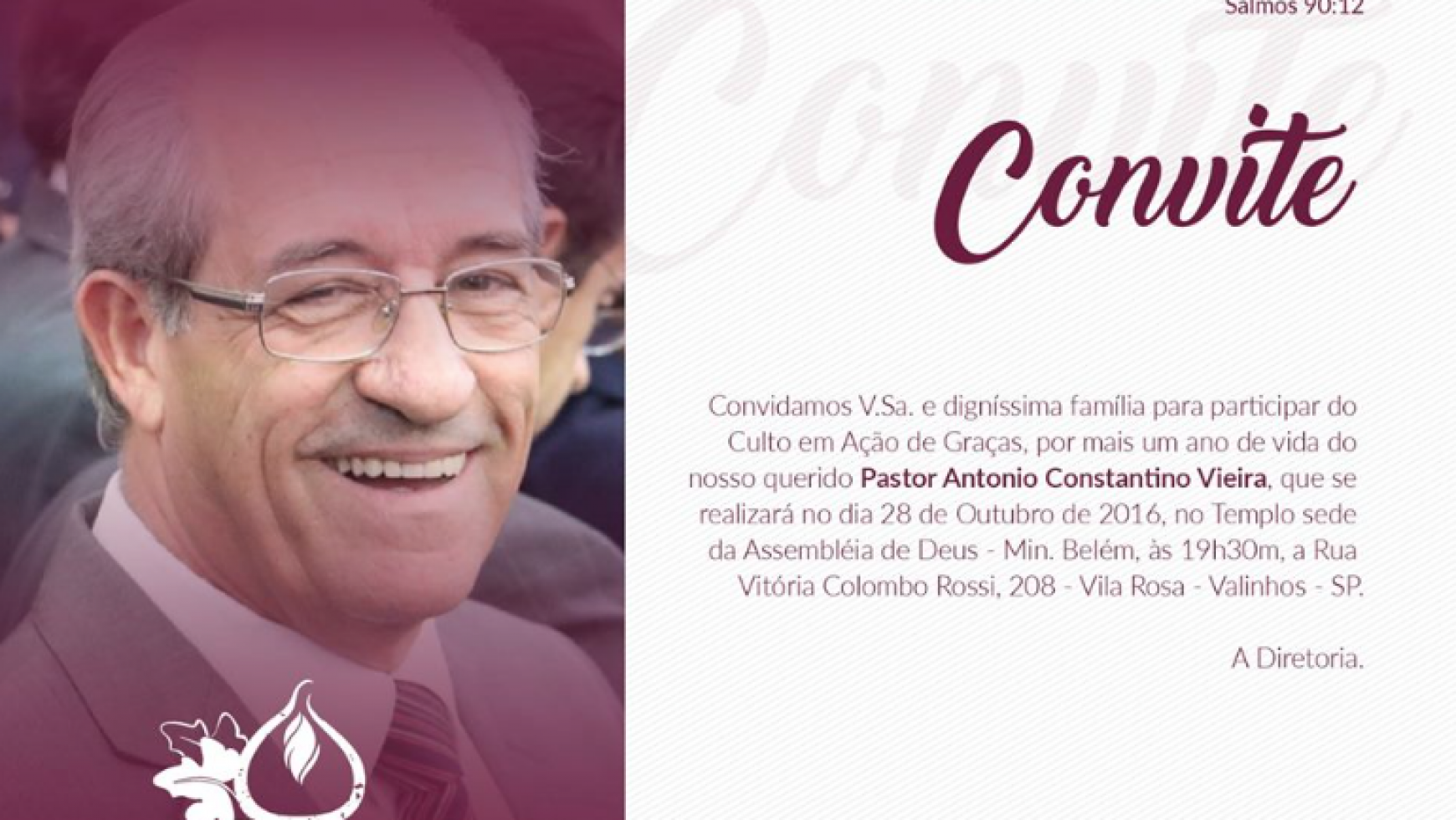 Aniversário Pastor Antonio Constantino