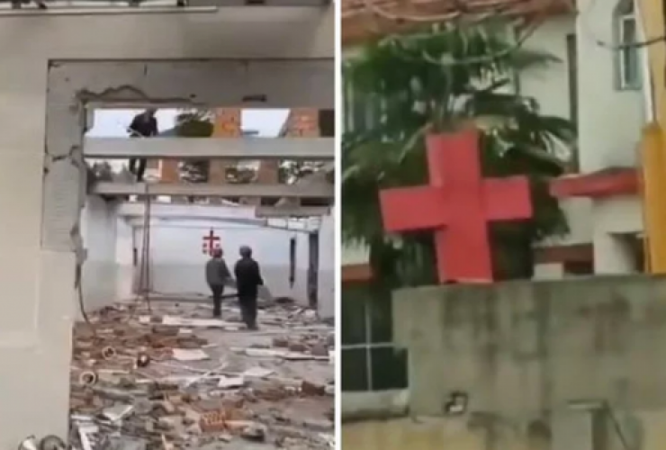 China destrói igreja e remove cruzes enquanto cristãos se isolam em casa